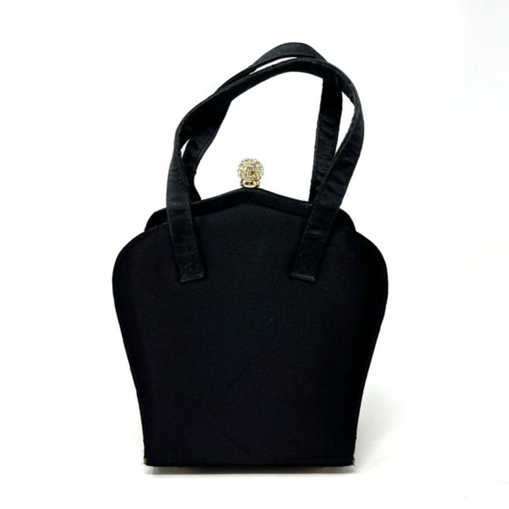 Vtg Swee Lo New York Black Satin Cocktail Micro Purse Rhinestone Chain Strap NYE